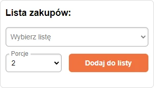 Wygląd bloku dodawania do listy zakupów przepisów i produktów - PrzepisDiety